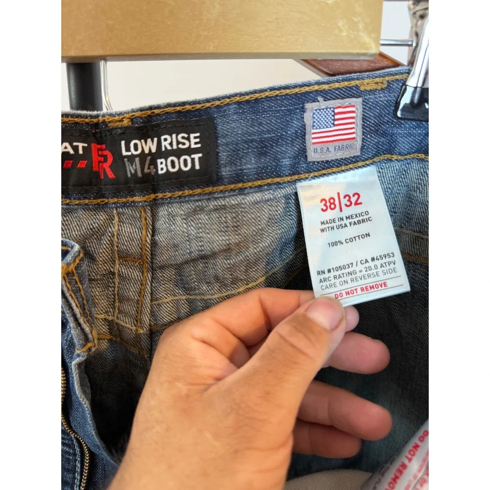 Ariat FR M4 Low Rise Boot Cut Jeans Mens 38x32 Flame Resistant Denim Blue 0449